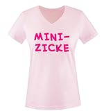 Mini-ZICKE - Damen V-Neck T-Shirt - Rosa/Pink Gr. XXL