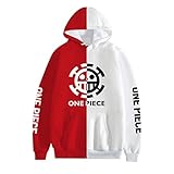 cshsb Herren ONE Piece Hoodie mit 2D Luffy Ace Aufdruck janpanische Piraterie Anime Kapuzenpullover,A,M