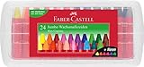 Faber-Castell 120034 - Wachsmalkreiden Jumbo 24er Box, inklusive Neon-Farben und Hautfarb