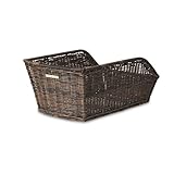 Basil Unisex – Erwachsene Hinterradkorb Cento-Rattan Look Fahrradkorb, Brown, 47 cm x 34 cm x 22