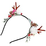 Lurrose Weihnachten Geweih Haarreifen Rentier Haarband Cosplay Haarschmuck Rentiergeweih Kopfschmuck Elchgeweih Deko für Erwachsene Kinder Foto Requisiten Reh Kostüm Zubehör 17X3. 8CM