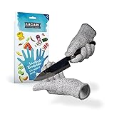 LACARI Schnittschutz-Handschuhe [1 Paar] – Hohe Sicherheit - Schnittschutzklasse [5] - EN-388 Zertifiziert – Hochwertiger & Leichter Kettenhandschuh - Anti Schnitthandschuh [S/M]