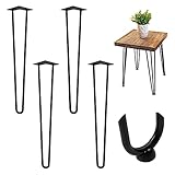 LZQ Haarnadel Tischbeine 4er Set, 2 Streben Hairpin Legs, 71cm/28' Höhe für Couchtische, moderne Schreibtische, Nachtständer oder Stühle Schw