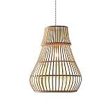 TTKDD Tatami-Rattan-Kunst-Pendelleuchte im japanischen Stil, Retro-Höhenverstellbare Teehaus-Hängeleuchten für Esszimmer-T