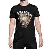 Totenkopf Freak Herren Biker T-Shirt Old Skull Hardcore Schädel Rocker Tshirt Kurzarm Oberteil für Männer Metal Shirt aus Baumwolle Regular Fit Schwarz Weiß Grau Khaki S-5XL (Schwarz, XXXXL)
