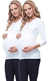 Be Mammy Damen Bauchband 169 2er Pack (Weiß/Weiß, 40/42)