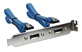 InLine 27904 eSATA Slotblech, 2x eSATA Buchse extern auf intern SATA Stecker, 0,3