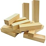 Fycooler 14 Stk Lindenholz Schnitzen Natürlich Schnitzholz Rohlinge Balsaholz zum Schnitzen Holzblöcke Unbehandelt Schnitzblock （10*2.5*2.5cm）Basswood Carving Blocks für kinder Erwachsene DIY S