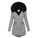 Damenjacke mit Kapuze Übergang Winterparka Gefüttert Wasserdicht Übergangsjacke Lang Damenmantel Winter Elegant Winterjacke Große Größen Outdoor Sportlich Wintermantal Übergangsmantel Mit T