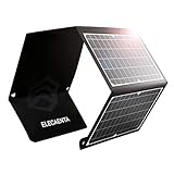 ELECAENTA 30W ETFE Faltbar Solar Ladegerät 3-Port USB PD18W QC3.0 Type-C Solar Panel Reißverschluss Schutz Solarmodul Tragbarer Monokristallinem Outdoor für Smartphone Handy Tablet Powerbank