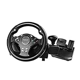 Gaming Lenkrad, 270° Lenkrad PC mit Zweimotoriges Force Feedback, Driving Force Lenkrad mit Pedalen, für PC, XBOX ONE, XBOX 360, PS4, PS3,