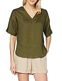 find. Damen Lang geschnittenes T-Shirt mit V-Ausschnitt, Grün (Khaki), 46, Label: 3XL
