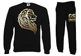 TRVPPY Herren 2er Set Galatasaray - Beidseitig bedruckter Pullover + Jogginghose, Schwarz, XL