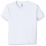 Fruit of the Loom Jungen SS132B T-Shirt, Weiß, 3-4 J