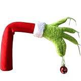 Zilead Grinch-Körper verziert mit plüschgrünen Armen und Beinen, Weihnachtselfen gepolsterte Beine, die im Weihnachtsbaum stecken, können posiert Werden, Kamintüren und Fensterpartydek