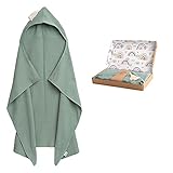 Räuberella Baby Kapuzenhandtuch, Handtuch mit Kapuze Geschenk zur Geburt (Mint-Grün)