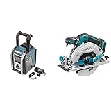 Makita DMR115 Akku-Baustellenradio (ohne Akku, ohne Ladegerät) & Akku-Handkreissäge (ohne Akku/Ladegerät, 680 W, 18 V) DHS680Z