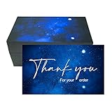 RXBC2011 Dankeskarten für Ihre Bestellung, blau, Sternennacht, Karteneinlage, für Online-Business, 100 Stück