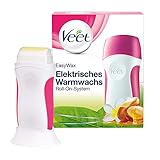 Veet EasyWax Elektrisches Warmwachsgerät mit Roll-On-System – Für bis zu 28 Tage glatte Haut – 1 x Gerät mit Wachspatrone, Vliesstreifen & Pflegetü