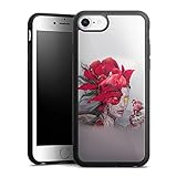 DeinDesign Gallery Case kompatibel mit Apple iPhone 7 Handyhülle 9H Gehärtetes Glas Rückseite Hülle Blumen Flamingo König