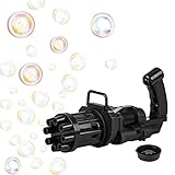 XJSGS Gatling Bubble Machine ， 2021 Cool Toys Geschenk Bubble Machine ， 8-Loch automatischer Bubble Maker Kinder im Freien Aktivitätsspielzeug (schwarz)