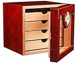 hyywmgx Holz Humidor Zigarrenbox Schrank Tragbare Zigarrenetui Hygrometer Zigarren Humidor Box für Reisekapazität Über 75 Zigarren Zig