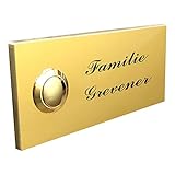 Türklingel Messing 120x50mm 4mm Stärke Messingklingel Klingelplatte Klingelschild Messing Türklingel Türklingelschild Gold 416.BL.V2