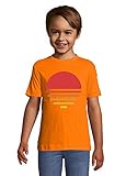 Minimalistic Sunset Vector Graphic Orange Colorful Kids T-Shirt 142-152cm (12year)