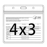 10 Stück – Transparenter Kartenschutz, 10 x 7.6 cm, für CDC-Abzeichen, wasserdicht, Vinyl-Kunststoffhülle mit 3 Schlüsselbändern, für Veranstaltungen und Reisen (10 Stück)