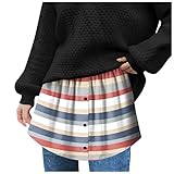 Gefälscht Damen Lower Skirt Sweep Top Mini Hemdverlängerungen All-Match Einstellbare Schicht Fake Top Lower Sweep Shirt Extender Saum Rock Mini-Unterrock Teilen Half Slips Röcke mit Taillenb