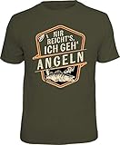 Männer Geschenk T-Shirt für Angler und Fischer: Mir reicht's - Ich GEH' Angeln, Oliv, Gr.- XXL