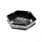 LMPWHP Silber Elefant Relief Holz Hexagon Aschenbecher Home Wohnzimmer Schlafzimmer Hotel Desktop Dekoration Geschenk O