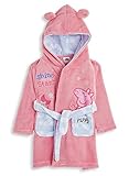 Peppa Pig Bademantel Kinder Mädchen, Fleece Morgenmantel Mädchen, Peppa Wutz Kleidung Mädchen (Rosa, 3-4 Jahre)