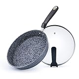 wdpinpan Maifan Stone 28CM Antihaftpfanne,Pfannkuchenpfanne,weniger Öliger Rauch,hohe Temperatur Und Abriebfestigkeit,Verbundtopfkörper,mit Einem Stehenden Glasdeckel,zum Kochen Und B