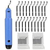 [Schärfer] Entgrater Werkzeug, Handentgrater Werkzeugsatz mit 20 Stück Schnellarbeitsstahl Ersatzklingen, 360 ° Rotierender Klinge Schneidwerkzeug für 3D Drucker, Aluminium, Kunststoff, S