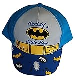 DC Comics Batman Kappe, Basecap, Mütze Cappy Daddy's Little Hero für Kinder, Jungen und Mädchen, 100% Baumwolle (Blau, 50)