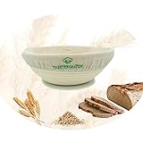 Brotkörbchen für Pizza-, Plätzchen-, Brot-Teig ideal zum Backen | Teig Backen Zubehör | Gärkorb Set aus Peddigrohr (100% Rattan) + Leinentuch - Rund 25