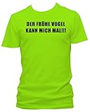 NEON Herren T-Shirt J.Roxx Der frühe Vogel kann Mich mal Fun, Größe:XL;Farbe:neon grü