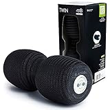 BLACKROLL® BOOSTER SET TWIN, bestehend aus TWIN Faszienrolle (Made in Germany, 30 cm x 13 cm) und BOOSTER, Fitness-Rolle mit Aussparung, Faszien-Massagegerät mit Vibration, mittlere Härte, Schw