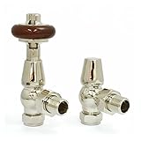 WFWJSKJ Programmierbarer Thermostat 12 Sätze traditionelles Thermostatventil für entworfene Kühler- und Handtuchschiene Satin Nickel abgewinkelt 15mm * R1 / 2' intelligente F