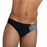 Speedo Tech Placement 7cm Herren Badehose, Schwarz/Light Adriatic, 34 (DE 5)