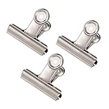 Große Metall-Scharnier-Clips, Coideal 20 Pack 2 Zoll Silber Bulldog Büroklammer Klemme/Geld Datei Binder Clips für Bilder, Fotos, Home Büromöbel und Bürobedarf (51mm)