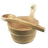 SudoreWell® Saunakübel Set aus Kiefernholz mit hochwertigem Saunakübel und Sauna Schöpfk