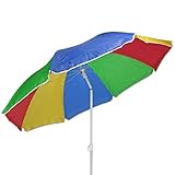HI Sonnenschirm 180cm Strandschirm Balkonschirm Schirm Regenbogen Regenbogenfarb