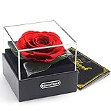 An Rosen Box, Infinity Rose，echte Rose rot, 3 Jahre haltbar, Rosenbox als Geschenk mit Geschenkbox zum Muttertag oder Jahrestag
