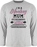 Eishockey Trikot Ersatz - I'm a Hockey Mum - Just Like a normal Mum - Except Much Cooler - Schwarz - M - Grau meliert - Langarm - BCTU005 - Herren Lang
