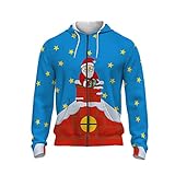 PANBOB Jacke Herren Regular Fit 3D Drucken Kapuzenjacke Herren Kreative Weihnachtsserie Lassig Reißverschluss Jacke Herren Frühling Herbst Mode Übergangsjacke Herren 1217G M