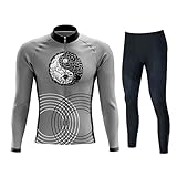 ASNHJH Jersey Anzug Herren Radanzug Langarm Herbst Trägerhose Jersey Tops 3D Gel Padded Trousers Pants MTB Fahrrad Fahrrad Set Für Rennrad Fahrrad (Color : B, Size : L)