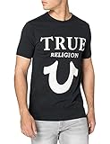 True Religion Herren Crew Neck Tshirt Big Horseshoe Black T Shirt, Schwarz, S EU