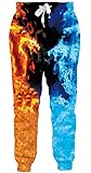 ALISISTER 3D Galaxis Drachen Jogginghose Herren Damen Beiläufig Party Graphic Athletic Hose mit Kordelzug Hip Hop Running Gym Trainingshose Weiß und Schwarz M